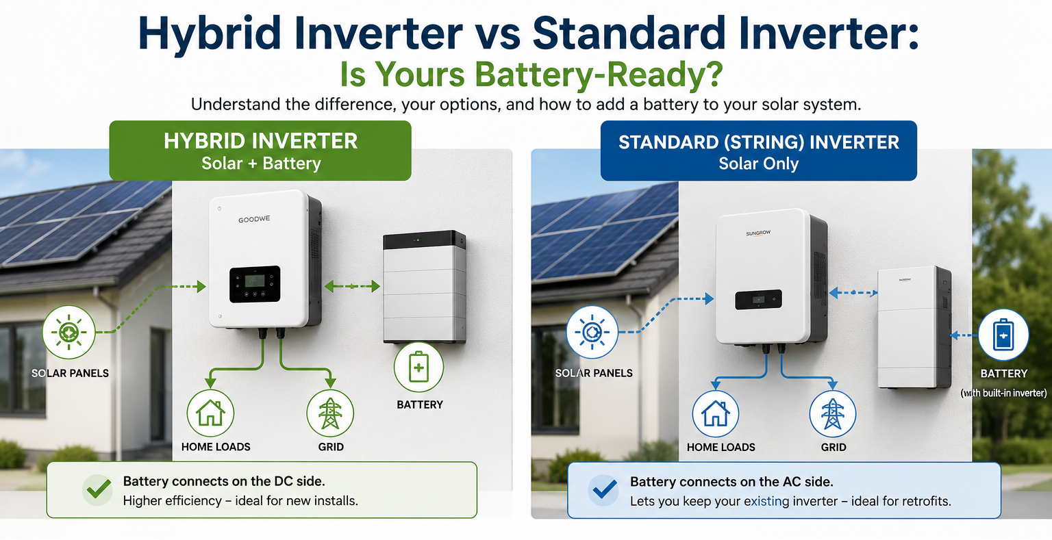 Hybrid Inverter vs Standard Inverter: Is Yours Battery-Ready