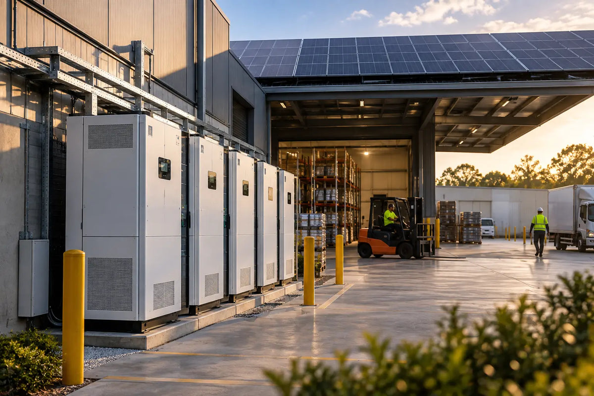Commercial battery storage and rooftop solar at an Australian business
