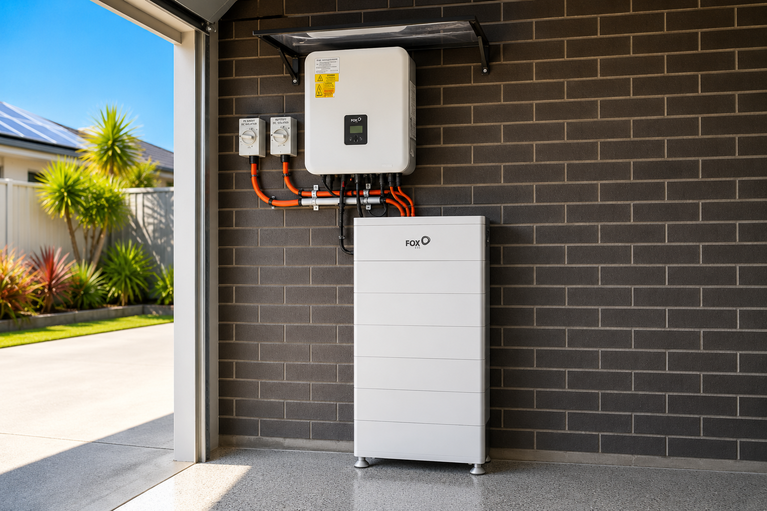 Home battery storing free midday power under the Solar Sharer Offer in South East Queensland