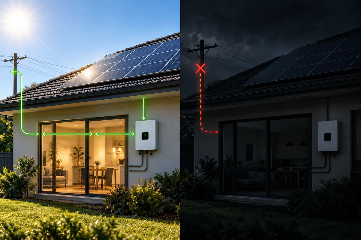 Grid-connected solar shutting down in a blackout without a backup battery