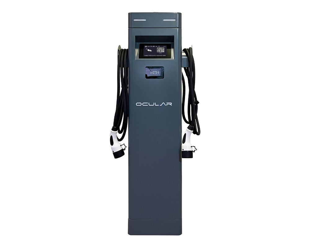 Ocular IQ Dual Port Tower V2 | 2 x 7kW | Tethered w/4.7m Type 2 Cables
