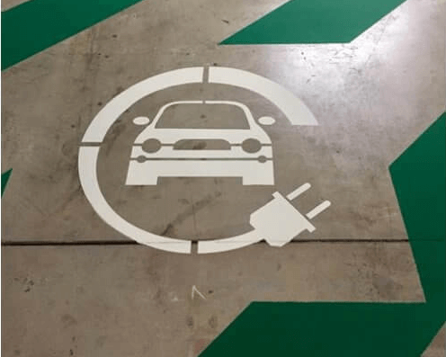 Electric Vehicle Parking Space Stencil