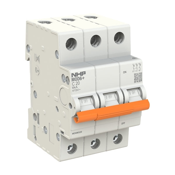 NHP MOD6+ MCB 3 POLE 63A 6KA C CURVE (MD6M363)