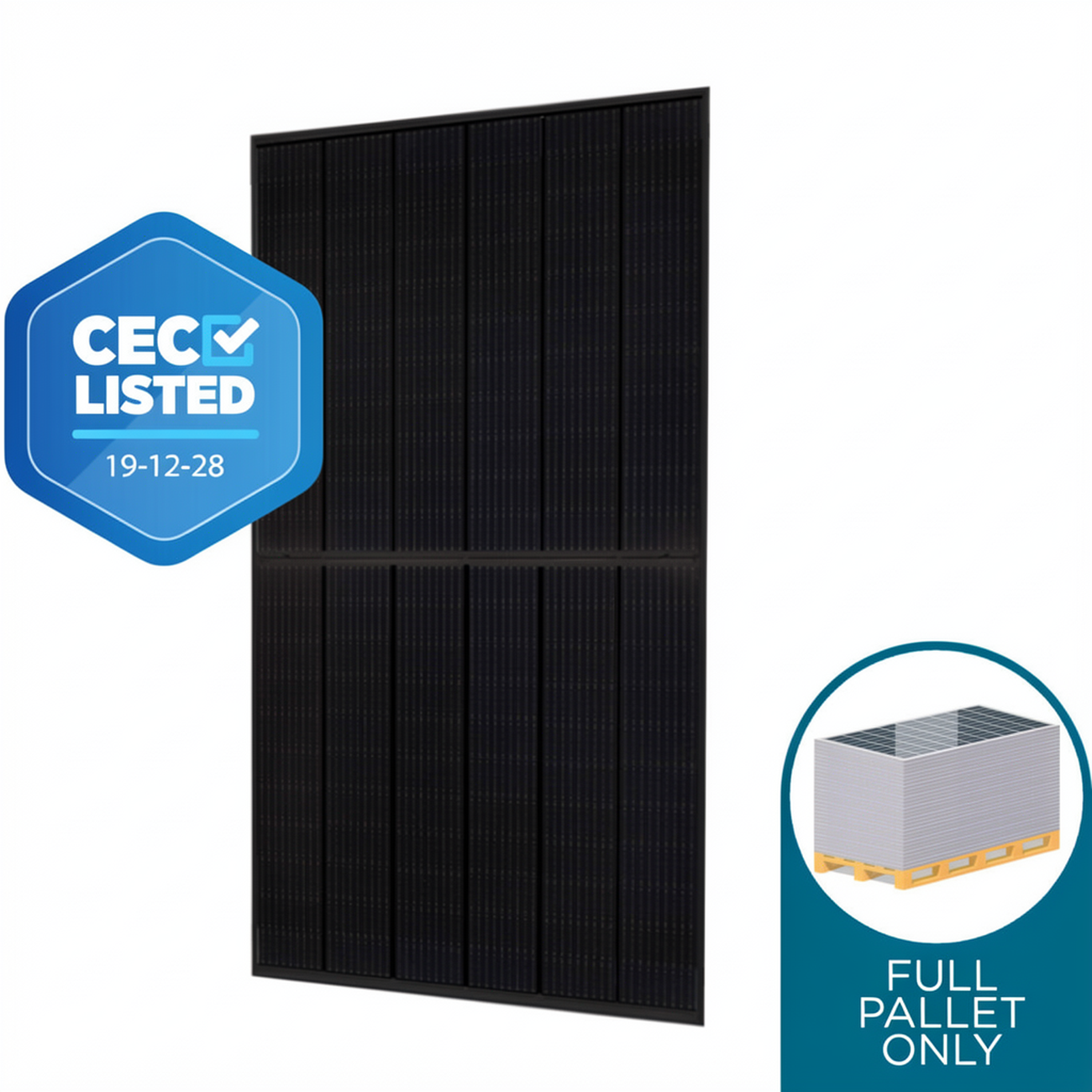 Jinko 510 Watt 204 Cell TIGER NEO III Mono-Facial Dual Glass 30mm All Black Solar Panel PALLET OF 37 - Coming Q3