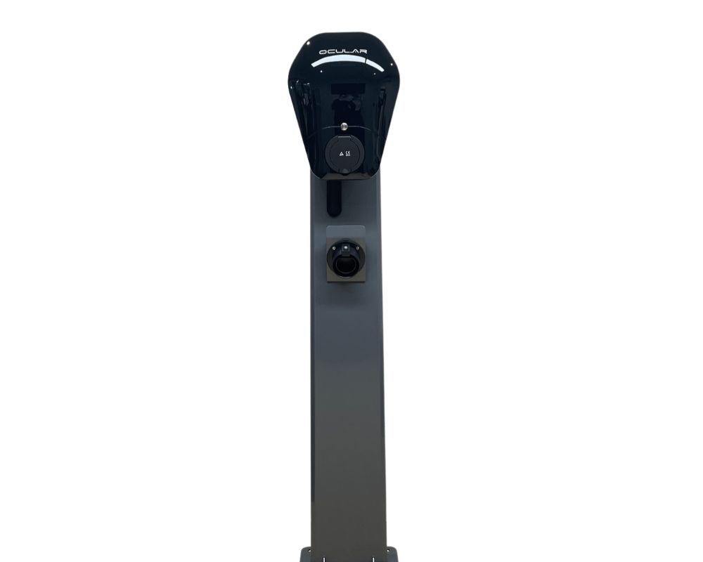 Ocular IQ EV Station Stand Dual | Powder Coated Steel